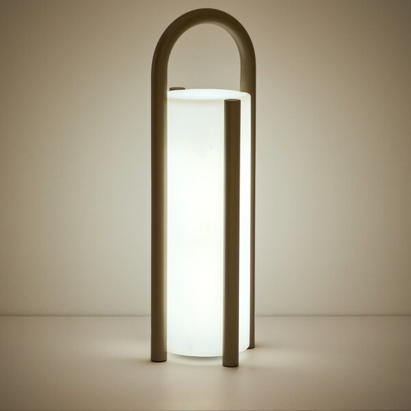 Kave Home Béžová přenosná zahradní LED lampa Leros 48 cm