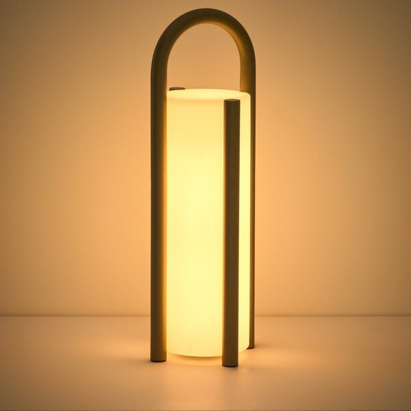 Kave Home Béžová přenosná zahradní LED lampa Leros 48 cm