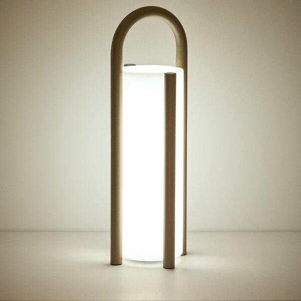 Kave Home Béžová přenosná zahradní LED lampa Leros 48 cm