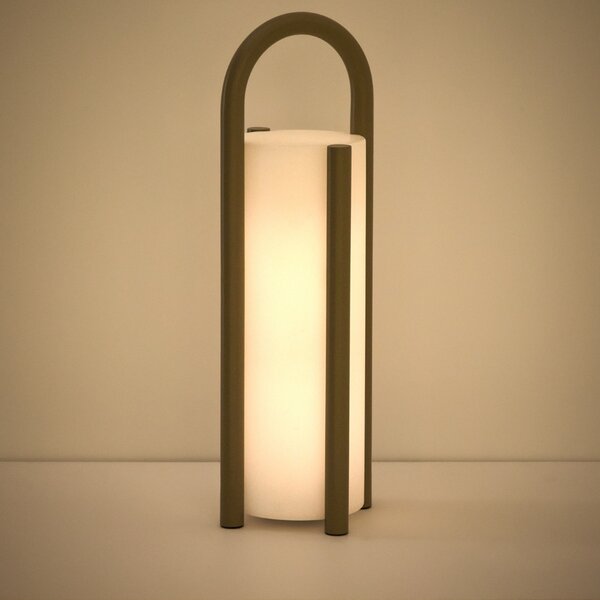 Kave Home Béžová přenosná zahradní LED lampa Leros 48 cm
