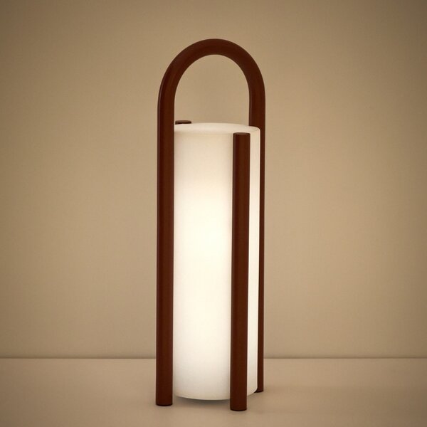 Kave Home Červená přenosná zahradní LED lampa Leros 48 cm