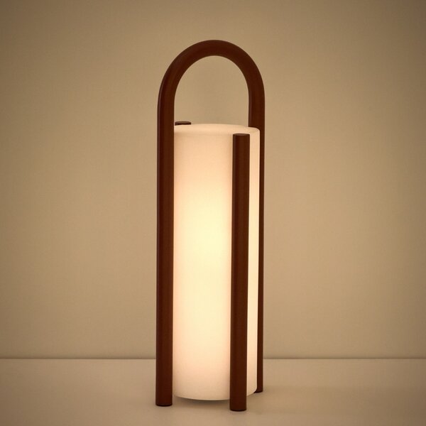 Kave Home Červená přenosná zahradní LED lampa Leros 48 cm