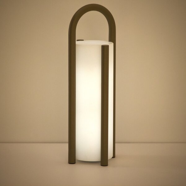 Kave Home Béžová přenosná zahradní LED lampa Leros 48 cm