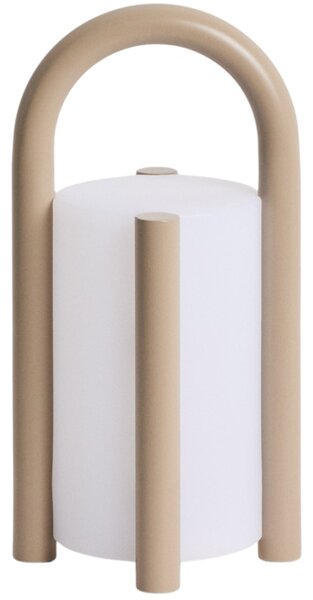 Kave Home Béžová přenosná zahradní LED lampa Leros 28 cm