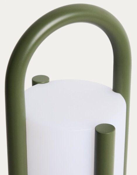 Kave Home Zelená přenosná zahradní LED lampa Leros 48 cm