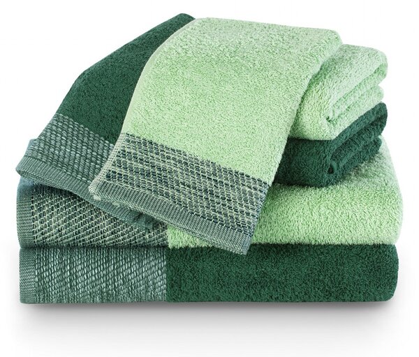 Dárkový set 6 ks ručníků 100% bavlna ARICA 2x ručník 50x90 cm, 2x osuška 70x140 cm a 2x ručník 30x50 cm zelená/pistáciová 460 gr Mybesthome