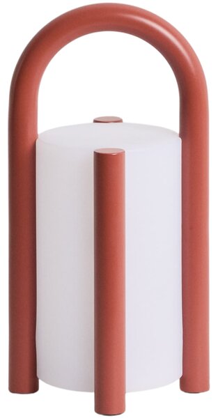 Kave Home Červená přenosná zahradní LED lampa Leros 28 cm