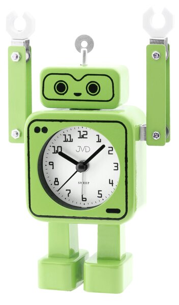 JVD Tichý hravý zelený netikající dětský budík JVD ROBOT SRP2305.1 ( )