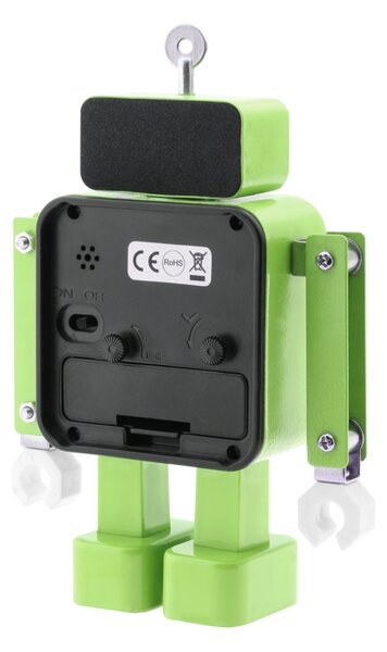 JVD Tichý hravý zelený netikající dětský budík JVD ROBOT SRP2305.1 ( )