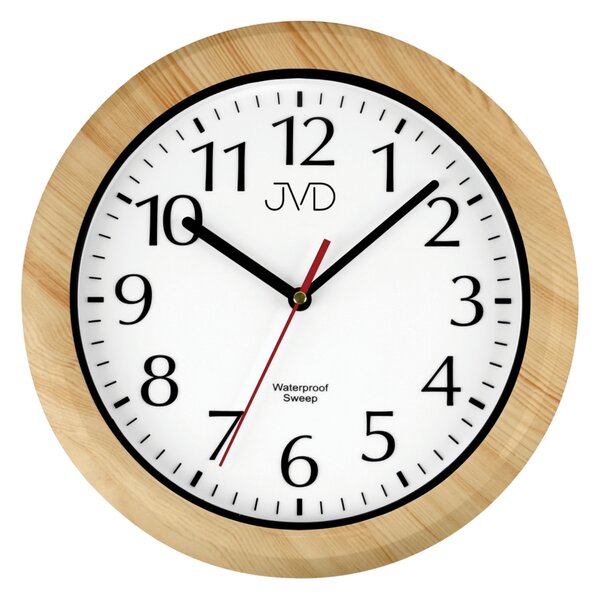 JVD koupelnové hnědé netikající tiché hodiny v imitaci dřeva JVD SH494.4 ( )