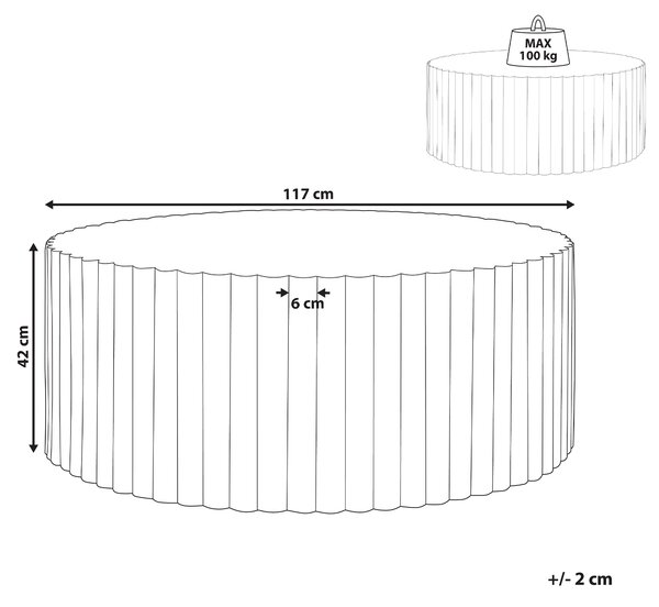 Konferenční stolek POZZA 117 cm 117 cm Šedá