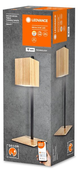 Chytrá WiFi stolní lampa DECOR WOOD TABLE, laditelná bílá