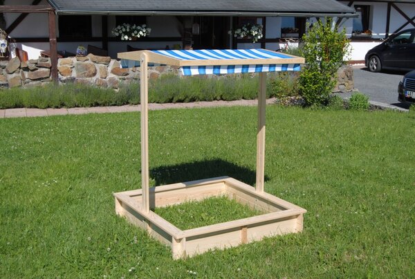 Dřevěné pískoviště s lavičkami a stříškou Biedrax 115 x 115 x 140 cm Barva: Přírodní