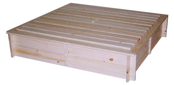 Pískoviště dřevěné s lavičkami a krytem Biedrax 115 x 140 x 30 cm Barva: Přírodní