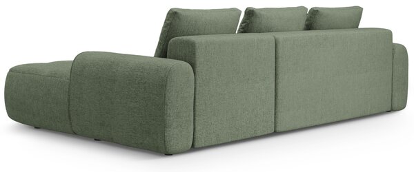 -25 % Dny MOMENTI– Cosmopolitan Design Zelená rozkládací pohovka Linz 275 cm, pravá
