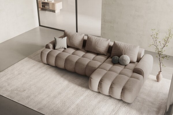 -25 % Dny MOMENTI– Cosmopolitan Design Pískově hnědá rozkládací pohovka Linz 275 cm, pravá