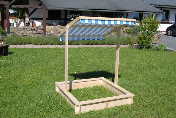 Dřevěné pískoviště s lavičkami a stříškou Biedrax 115 x 115 x 140 cm Barva: Přírodní