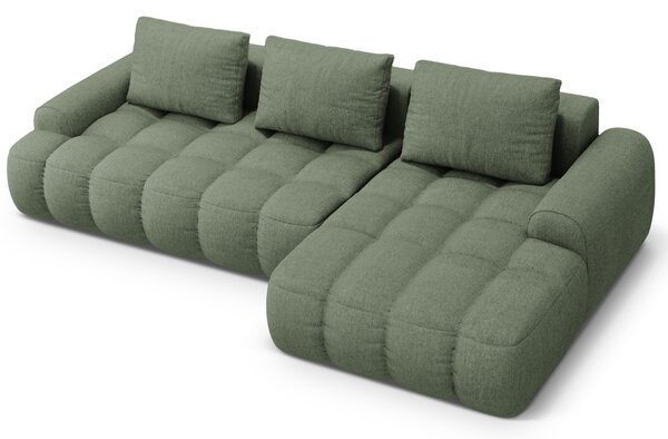 -25 % Dny MOMENTI– Cosmopolitan Design Zelená rozkládací pohovka Linz 275 cm, pravá