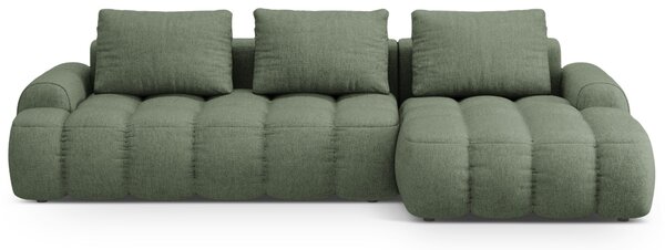 -25 % Dny MOMENTI– Cosmopolitan Design Zelená rozkládací pohovka Linz 275 cm, pravá