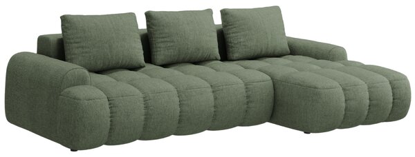 -25 % Dny MOMENTI– Cosmopolitan Design Zelená rozkládací pohovka Linz 275 cm, pravá