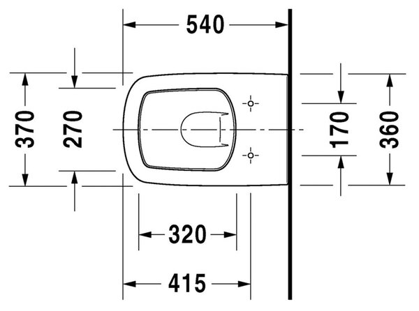 Duravit DuraStyle - Závěsné WC, 37x54 cm, bílé 2552090000