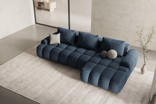 -25 % Dny MOMENTI– Cosmopolitan Design Tmavě modrá rozkládací pohovka Linz 275 cm, pravá