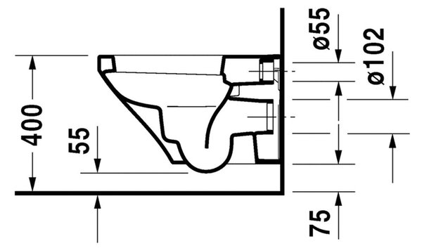 Duravit DuraStyle - Závěsné WC, 37x54 cm, bílé 2552090000