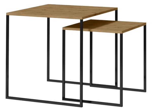 Konferenční stolek CELINE, 60x60x60, dub artisan/černá