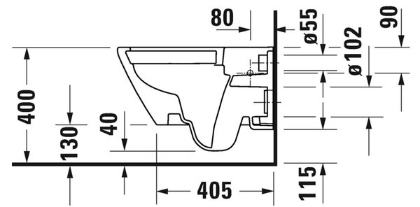 Duravit D-Neo - Závěsné WC Rimless®, 540x370 mm, bílá 2577090000