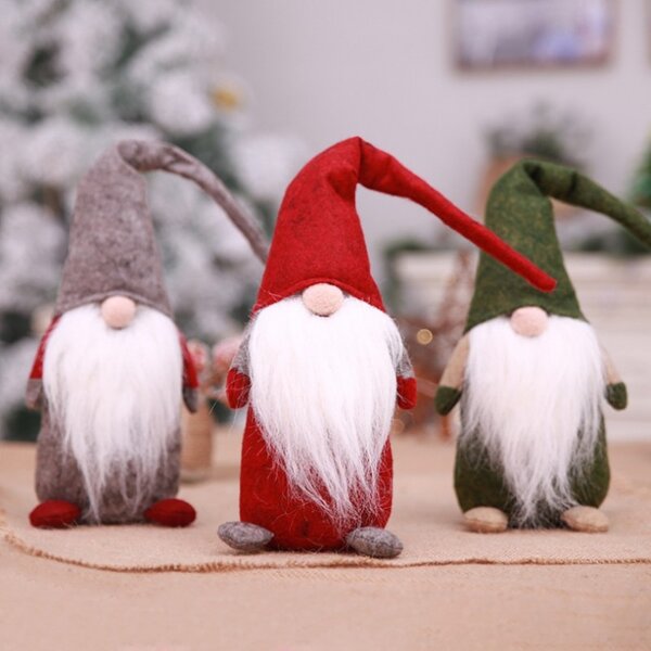 Vánoční skřítek HAPPY GNOME 44 cm, červený