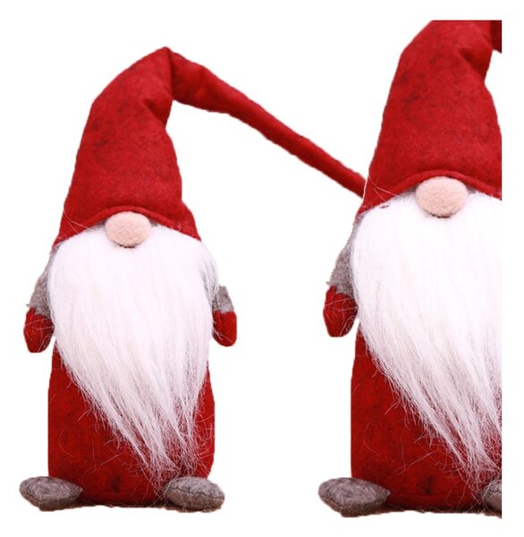 Vánoční skřítek HAPPY GNOME 44 cm, červený