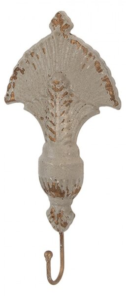 Kovový háček bílo-zlatý s patinou Groede – 16x4x33 cm
