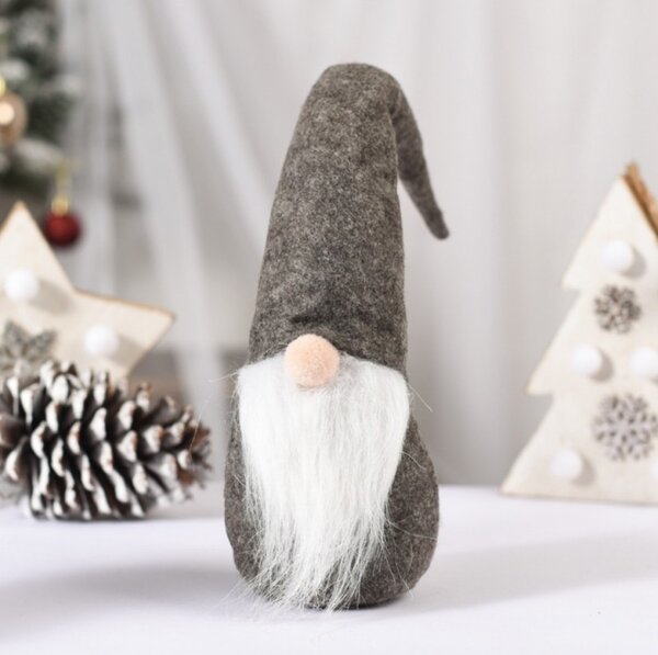 Vánoční skřítek WINTER GNOME 30 cm, šedý