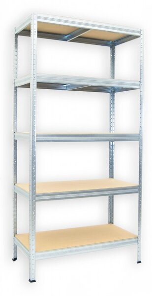 Akce - Kovový regál Biedrax 35 x 75 x 180 cm, pozinkovaný - 5 polic MDF