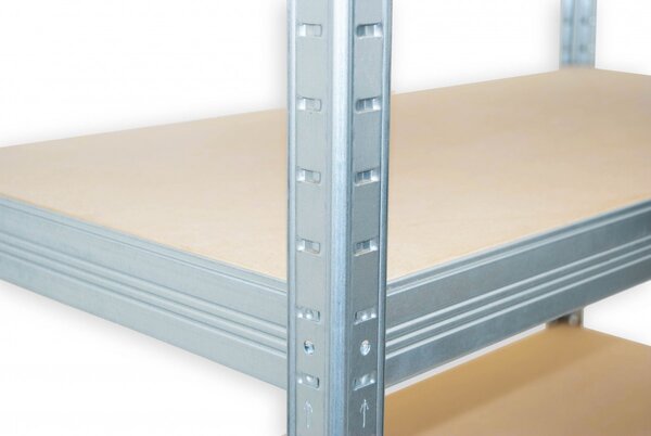 Akce - Kovový regál Biedrax 35 x 75 x 180 cm, pozinkovaný - 5 polic MDF