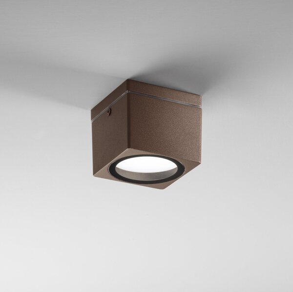 FAN I-TOWER-Q1-BRO Stropní svítidlo hliník TOWER, 1xGX53, IP54, barva corten, 90 x 90 x 72 mm - FANEUROPE