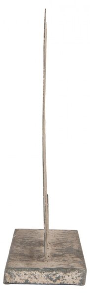 Kovová dekorace silueta psa zeleno-šedá s patinou – 16x8x19 cm