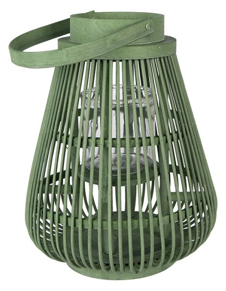 Zelená ratanová lucerna Markelo – M 25x32 cm