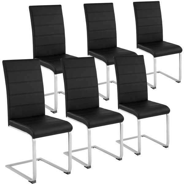 Tectake 403895 6 houpací židle, umělá kůže - černá