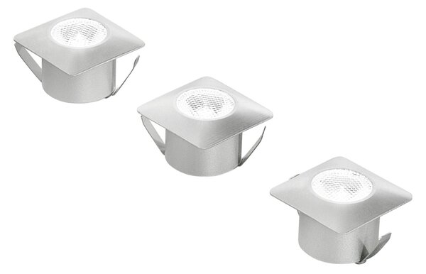 FAN INC-ASSO-Q3 Podhledové zápustné svítidlo Asso, zlaté, hliník, 3 x 1 W, 300 lm, 4000 K, 3,2 x 3,2 x 2,2 cm - FANEUROPE