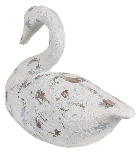 Dekorace labuť modro-šedá s patinou – 32x14x22 cm