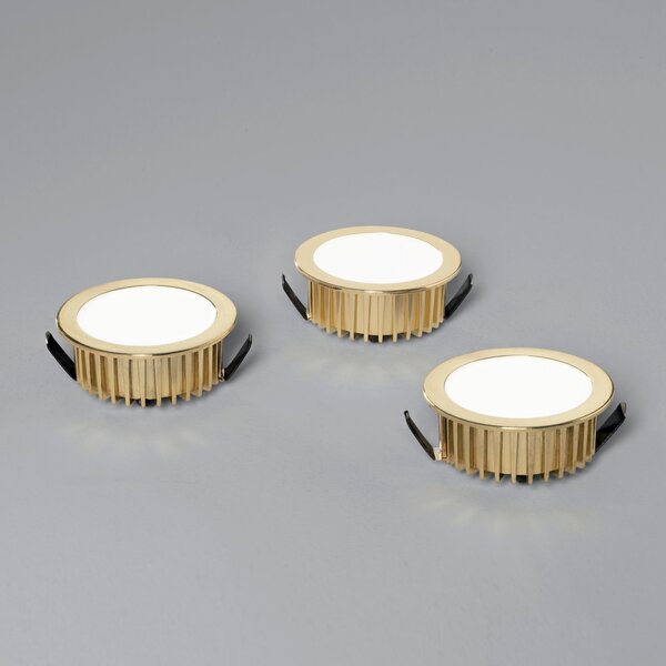 FAN INC-FUSION-3X5W ORO Zápustné svítidlo LED Fusion, zlatá/hliník, 3 x 5 W, 1200 lm, 4000 K, 7 x 7 x 3,2 cm - FANEUROPE
