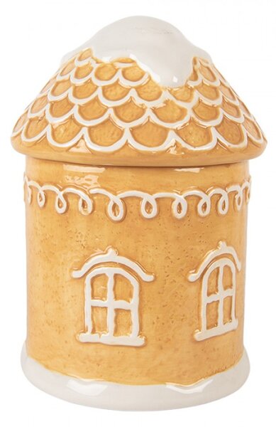 Keramická vánoční dózička ve tvaru perníkového domečku – 12x17 cm