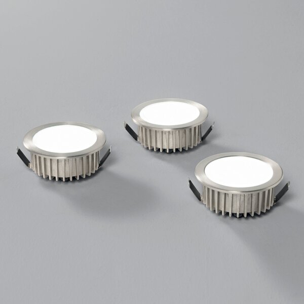 FAN INC-FUSION-3X5W NIK Zápustné svítidlo LED Fusion, nikl/hliník, 3 x 5 W, 1200 lm, 4000 K, 7 x 7 x 3,2 cm - FANEUROPE