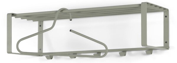 Šedozelený kovový nástěnný věšák s poličkou 70 cm Rex – Spinder Design