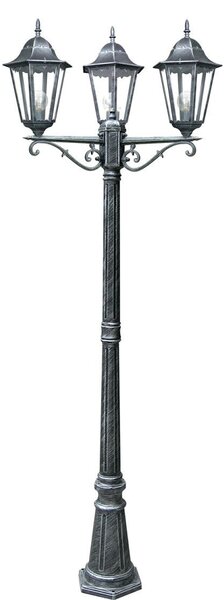 FAN LANT-FIRENZE/P3 Sloupkové svítidlo FIRENZE černá/stříbrná, 3xE27, IP44, 218 x 76,5 cm - FANEUROPE