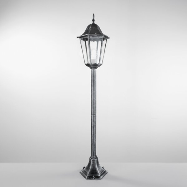 FAN LANT-FIRENZE/P1 Sloupkové svítidlo FIRENZE černá/stříbrná, 1xE27, IP44, 104 x 21 x 21 cm - FANEUROPE