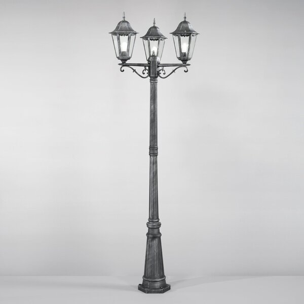 FAN LANT-FIRENZE/P3 Sloupkové svítidlo FIRENZE černá/stříbrná, 3xE27, IP44, 218 x 76,5 cm - FANEUROPE