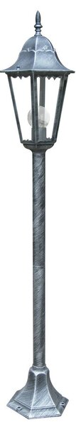 FAN LANT-FIRENZE/P1 Sloupkové svítidlo FIRENZE černá/stříbrná, 1xE27, IP44, 104 x 21 x 21 cm - FANEUROPE