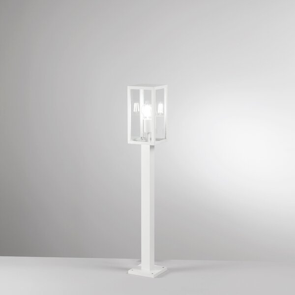 FAN LANT-MIRAGE-P90-BCO Sloupkové svítidlo PALETTO MIRAGE kov/sklo bílá, 1xE27, 86 x 13 x 13 cm - FANEUROPE